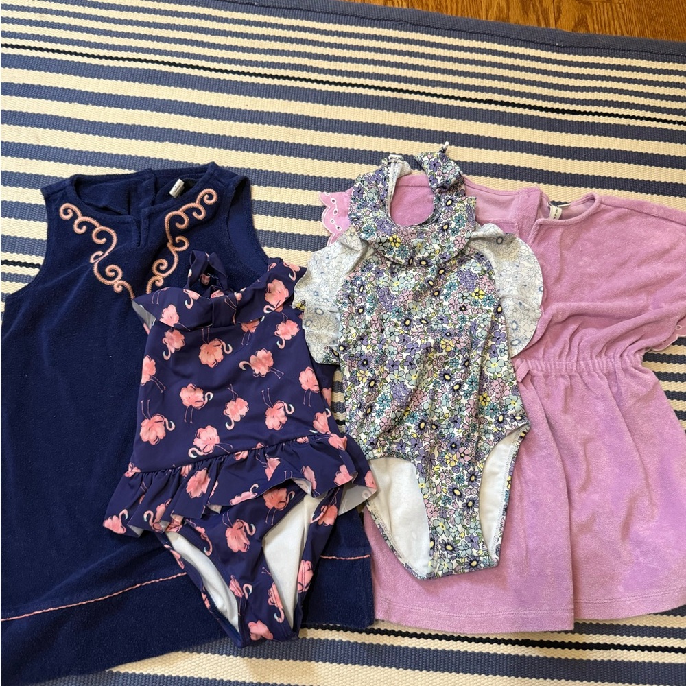 Janie and Jack Kids Swimwear Set - Navy, Pink, Multicolor